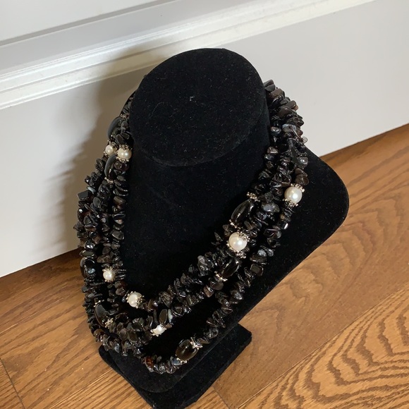 4 strand with large onyx and pearl - Picture 3 of 3